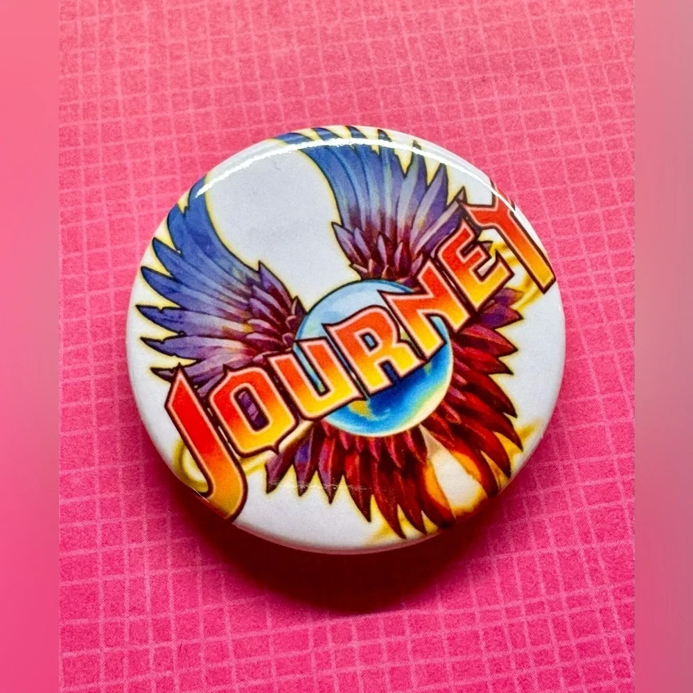 New Journey Classic Rock Band Music Group Retro Style Button Pin - 1.75”